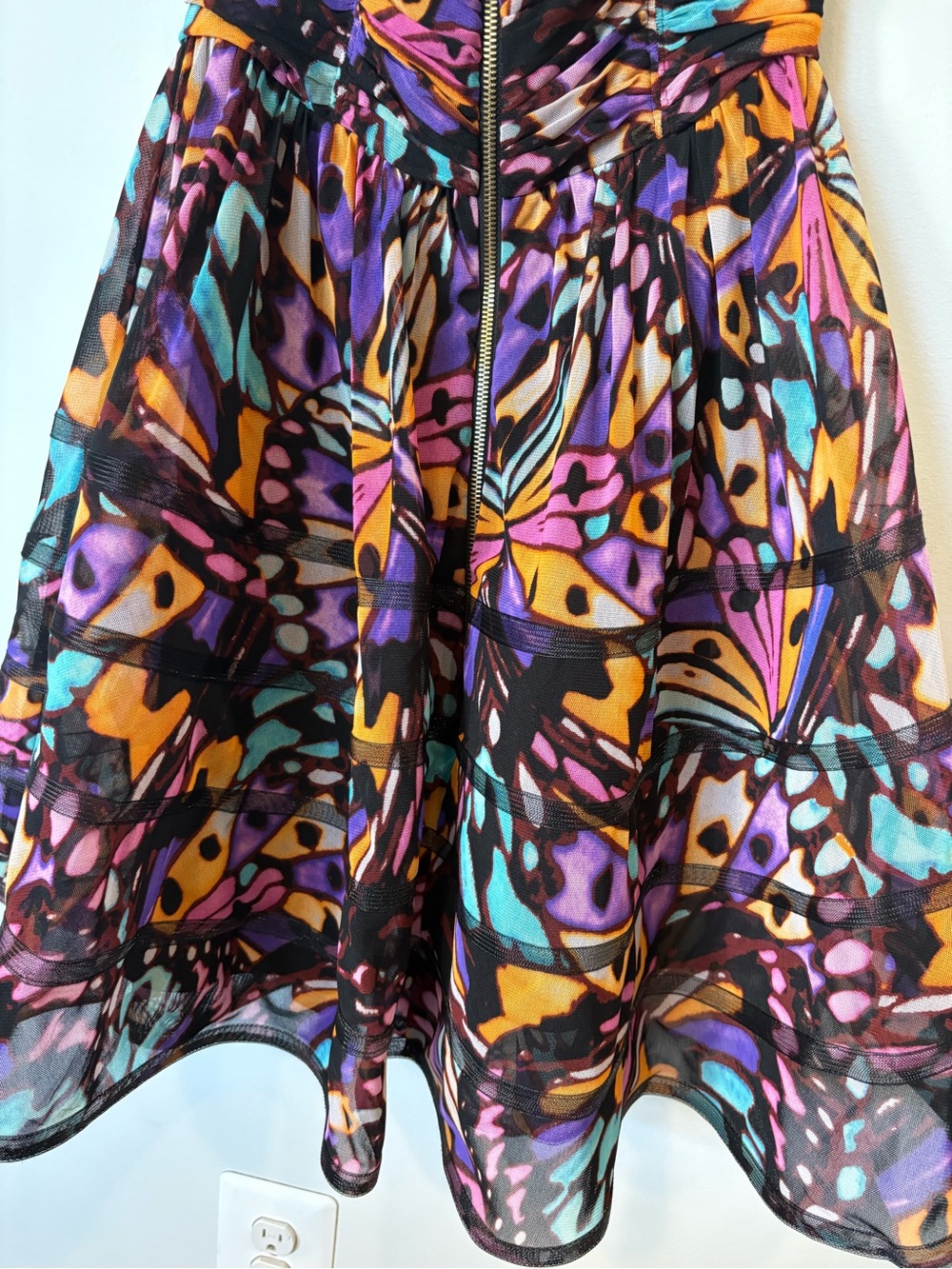 Betsey Johnson retro Multicolor Butterfly Print Party Dress - Picture 3 of 11